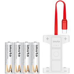 4 аккумуляторные батарейки Imuto AA 3600 mWh + зарядный кейс 2AA Dual Station Pro