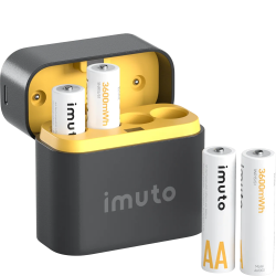 4 аккумуляторные батарейки Imuto AA 3600 mWh + зарядный кейс