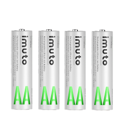 4 аккумуляторные батарейки Imuto AA 2000mWh